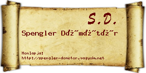 Spengler Dömötör névjegykártya